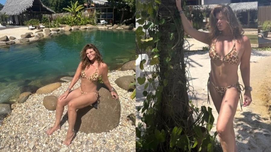 Cristiana Oliveira posa de biquíni no Maranhão Cristiana Oliveira posa de biquíni no Maranhão
