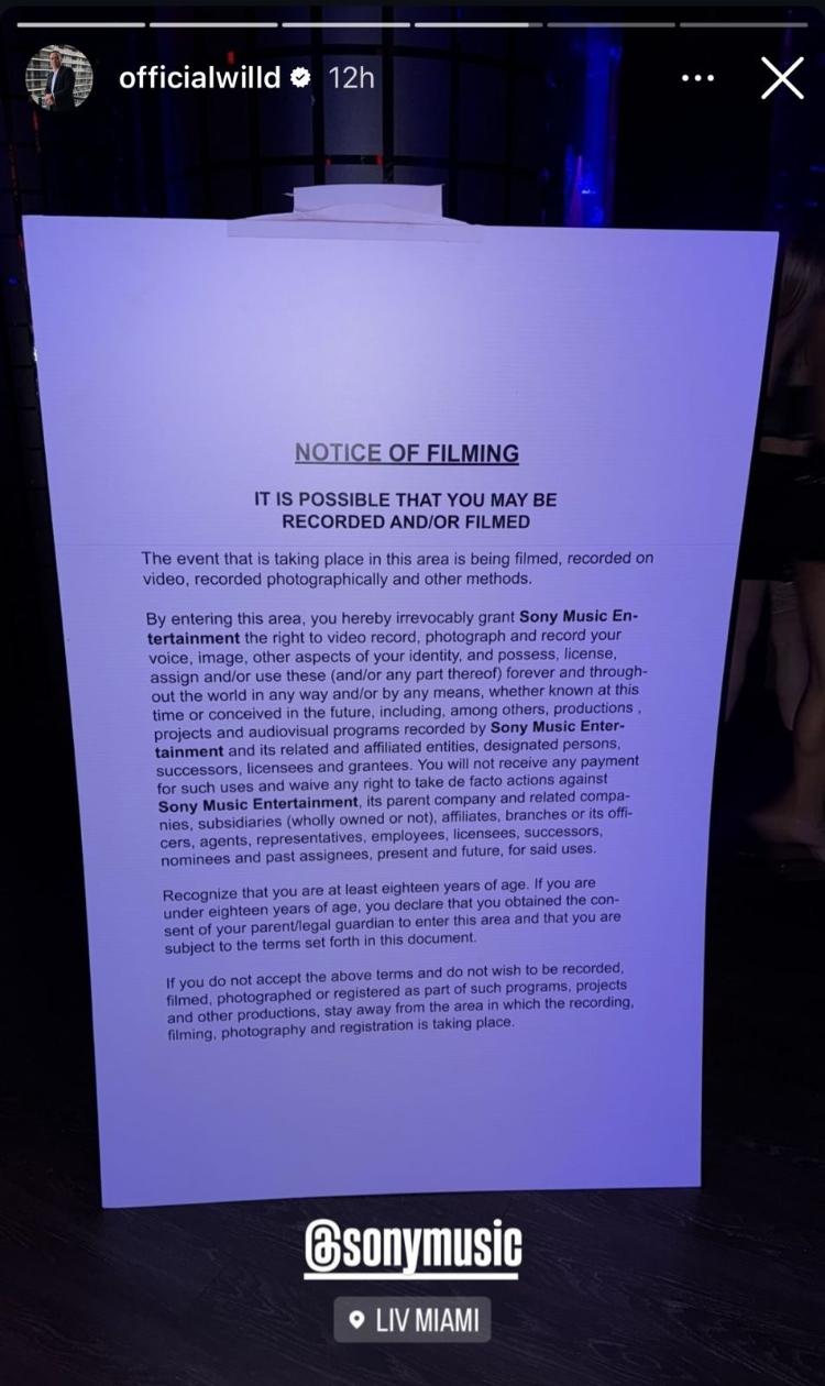 O comunicado na Liv Miami foi compartilhado pelo promoter William Delaosa nos Stories do Instagram