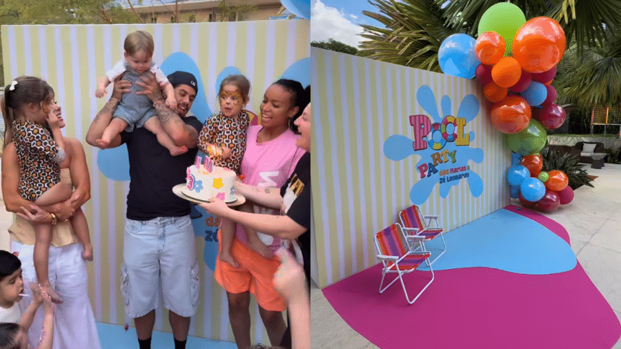 Zé Felipe recebe amiguinhos dos filhos em tarde divertida