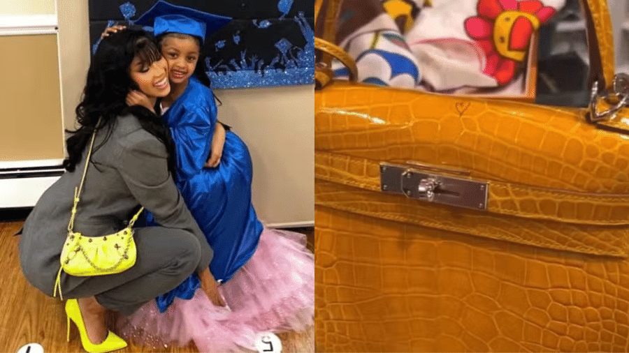 Cardi B, sua filha e a bolsa de luxo Cardi B, sua filha e a bolsa de luxo