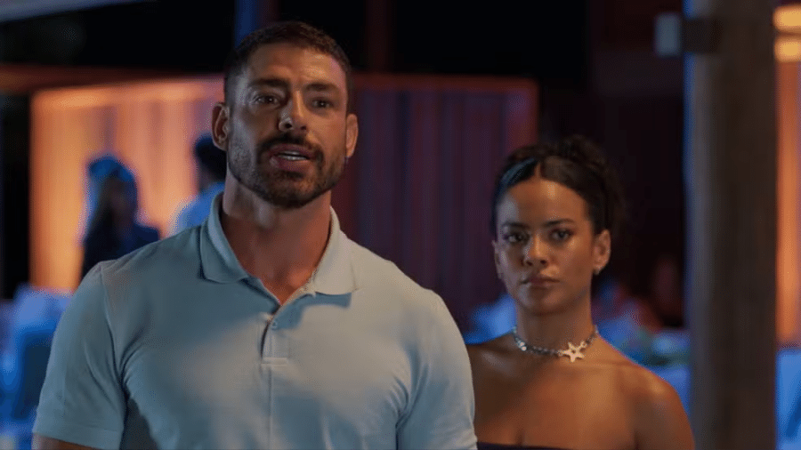César (Cauã Reymond) e Maria de Fátima (Bella Campos) em 'Vale Tudo' César (Cauã Reymond) e Maria de Fátima (Bella Campos) em 'Vale Tudo'