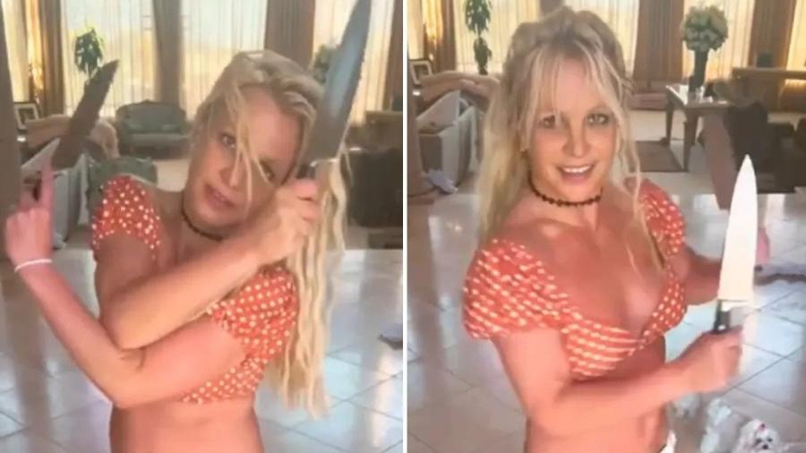 Britney Spears postou vídeo dançando com facas