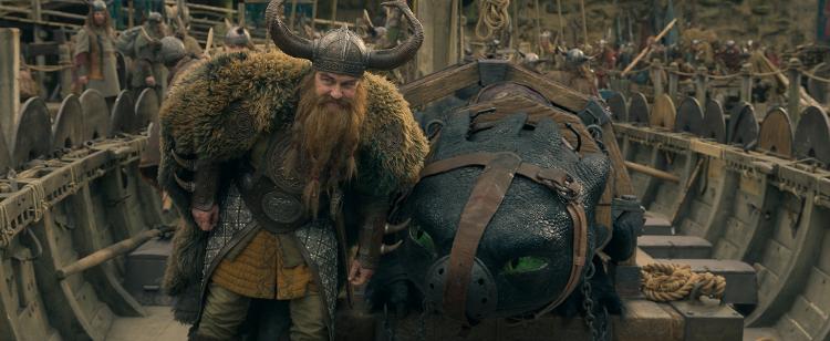 Gerard Butler e Banguela no live-action de 'Como Treinar Seu Dragão' Gerard Butler e Banguela no live-action de 'Como Treinar Seu Dragão'