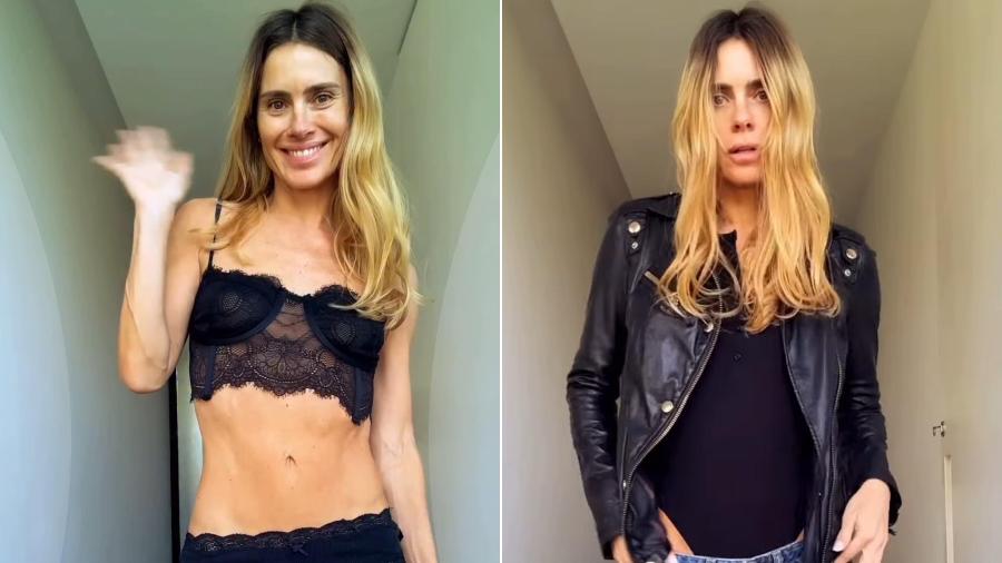 Carolina Dieckmann estava com lingerie antes de trocar de look para sair - Reprodução/Instagram @loracarola