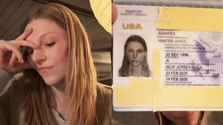 Hunter Schafer mostra passaporte Hunter Schafer mostra passaporte