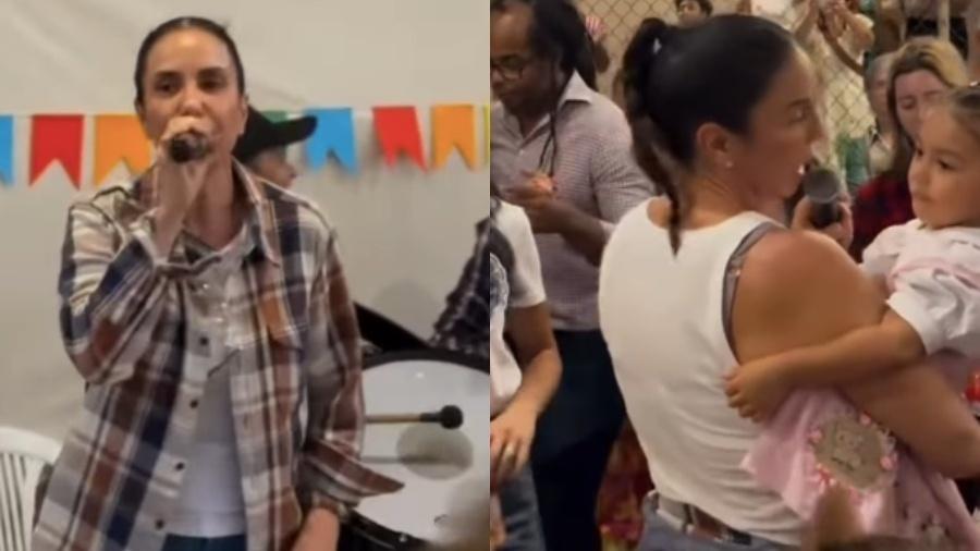 Ivete Sangalo canta em festa junina escolar e dança com a filha de Léo Santana Ivete Sangalo canta em festa junina escolar e dança com a filha de Léo Santana