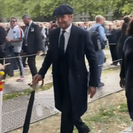 David Beckham foi ao funeral da rainha Elizabeth 2ª - Reprodução/Twitter