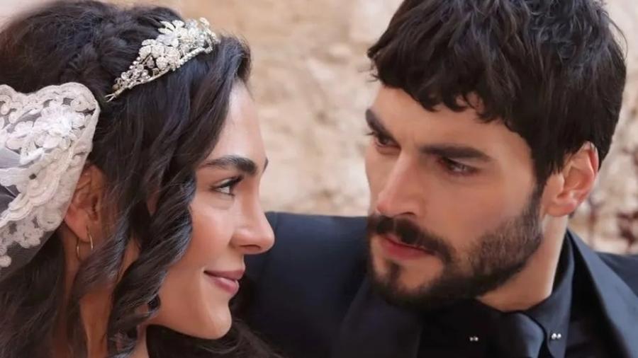 Miran (Akin Akinözü) e Reyyan (Ebru ?ahin) em "Hercai - Amor e Vingança" - Reprodução/Globoplay