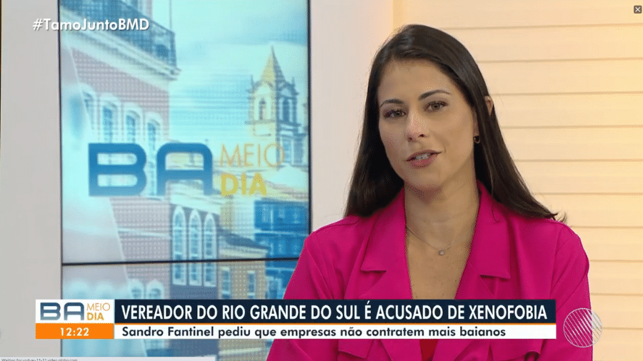 Jéssica Senra respondeu o vereador Sandro Fantinel  - Reprodução/Globo