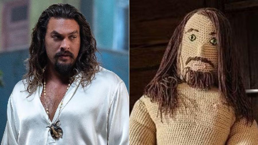 Jason Momoa em 'Velozes & Furiosos 10' e o boneco de tricô