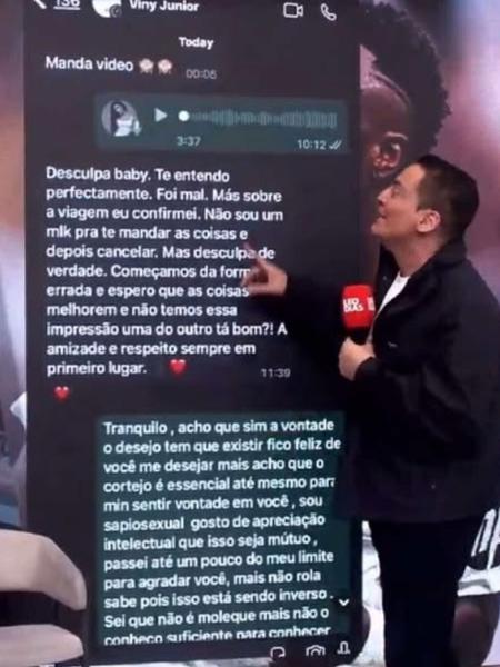 Anna expõe conversas com Vini Jr. Anna expõe conversas com Vini Jr.