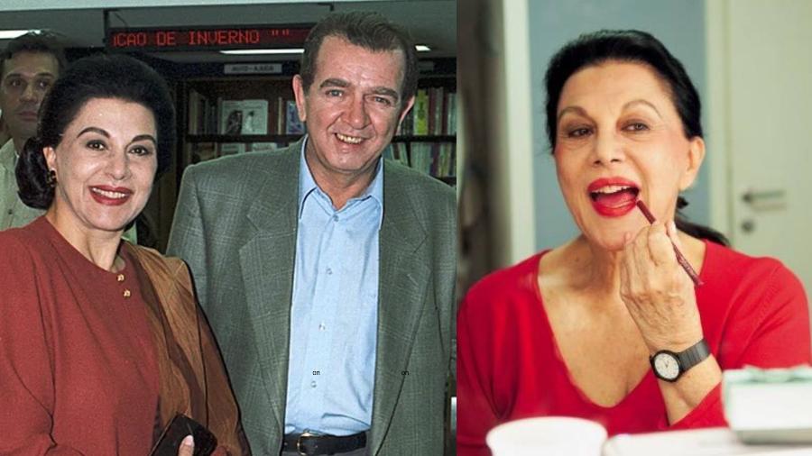 Marly Bueno ao lado de Umberto Magnani, parceiro de 'História de Amor' (1995); ao lado, a atriz nos bastidores Marly Bueno ao lado de Umberto Magnani, parceiro de 'História de Amor' (1995); ao lado, a atriz nos bastidores