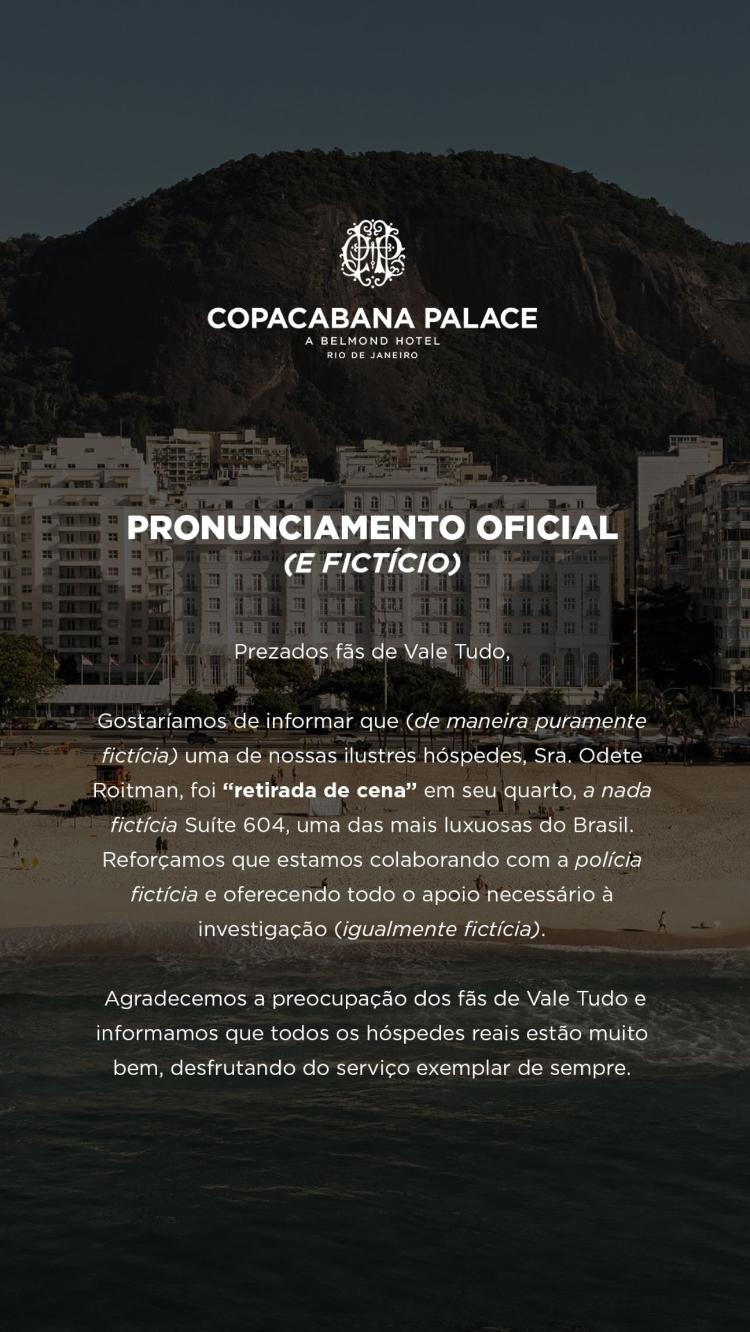 "Pronunciamento" do Copacabana Palace