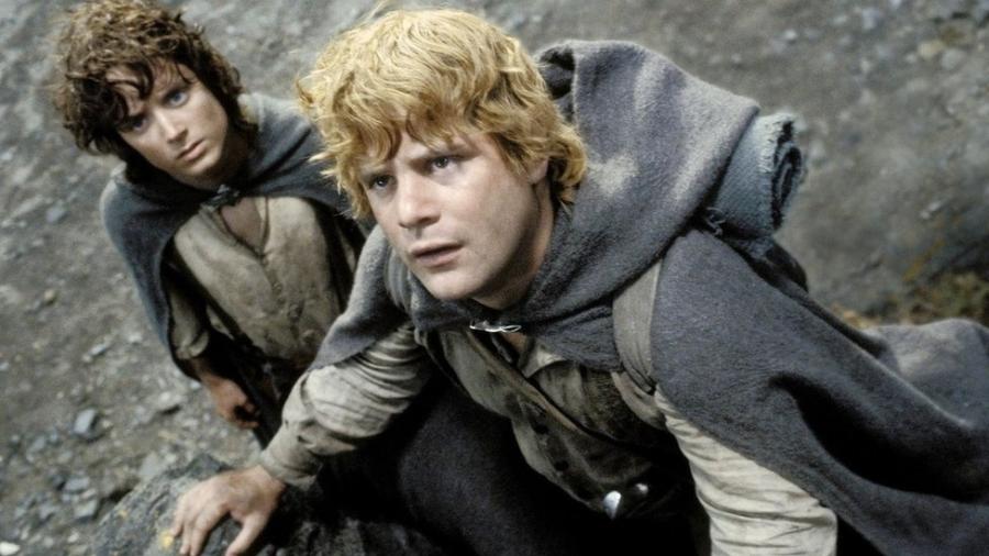 O Senhor dos Anéis é estrelado por Elijah Wood como Frodo e Sean Astin como Sam - New Line Cinema