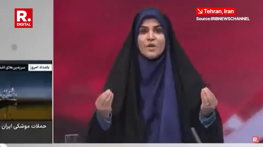 Âncora da Irib TV estava no ar quando estúdio foi atingido por bombardeio israelense - Reprodução/YouTube