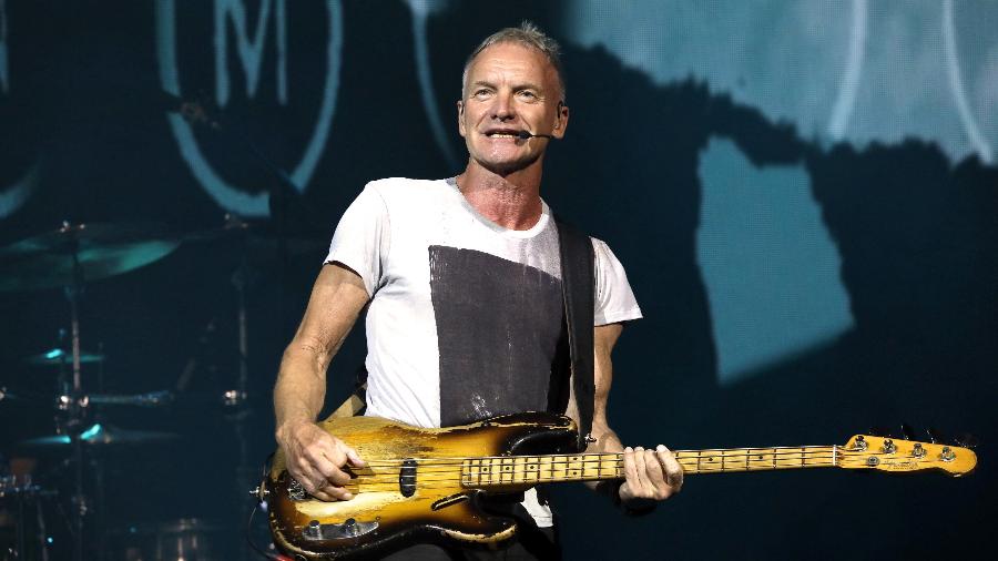 Sting durante show em Ontario, no Canadá, em 2024; ele vem cantar no Brasil em fevereiro de 2025  - Jeremychanphotography/Getty Images