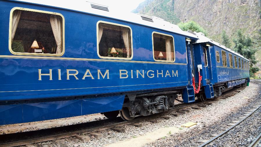 O Hiram Bingham, trem de luxo da PeruRail que também teve seu acesso a Machu Picchu paralisado na segunda (18) - Getty