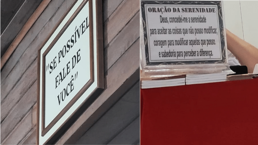 Placas na sala dos Jogadores Anônimos em São Paulo - undefined