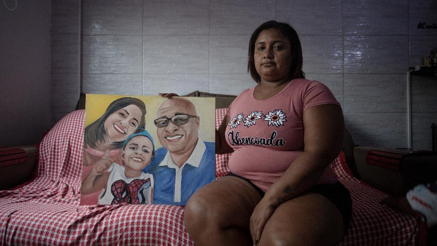 Luciana Nogueira, viúva do músico Evaldo, morto em 2019 por 12 militares em Guadalupe, no Rio