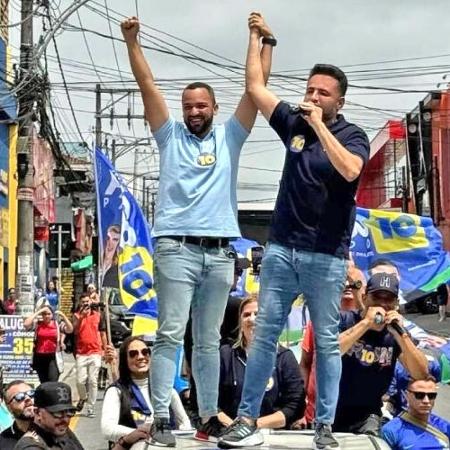 Hugo Prado, prefeito eleito de Embu das Artes, e Ney Santos, atual prefeito da cidade