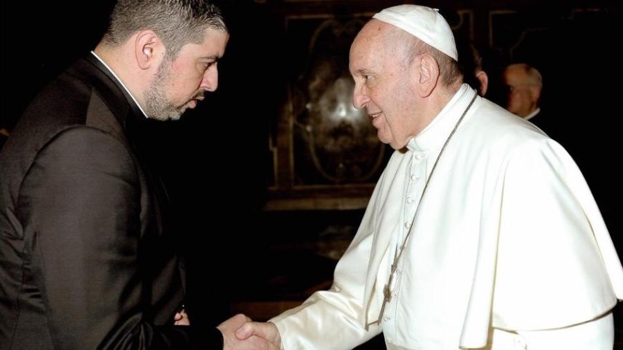 Padre Márcio França e o Papa Francisco. Número de sacerdotes mortos na Itália vítimas da Covid-19 chega a 119 - Arquivo pessoal