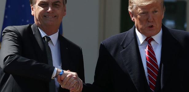 Os presidentes Jair Bolsonaro e Donald Trump, em reunião de 2019 em Washington