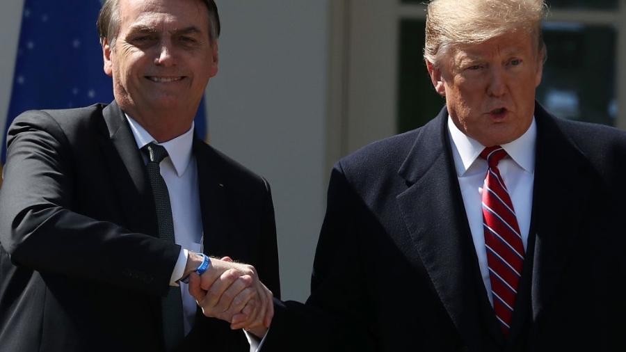 Os presidentes Jair Bolsonaro e Donald Trump, em reunião em Washington D.C, em 2019 - Mark Wilson/Getty Images