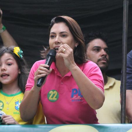 Michelle Bolsonaro (PL) durante evento em Belo Horizonte