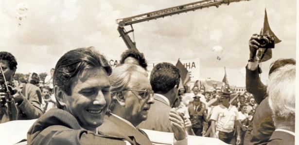Fernando Collor chega ao Planalto, em 1990, acompanhado do vice, Itamar Franco