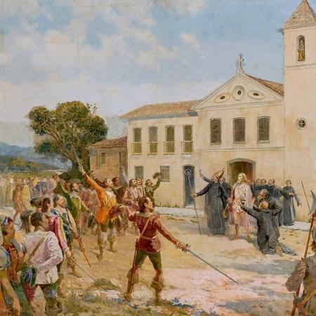 "Aclamação de Amador Bueno", óleo sobre tela de Oscar Pereira da Silva - Domínio Público