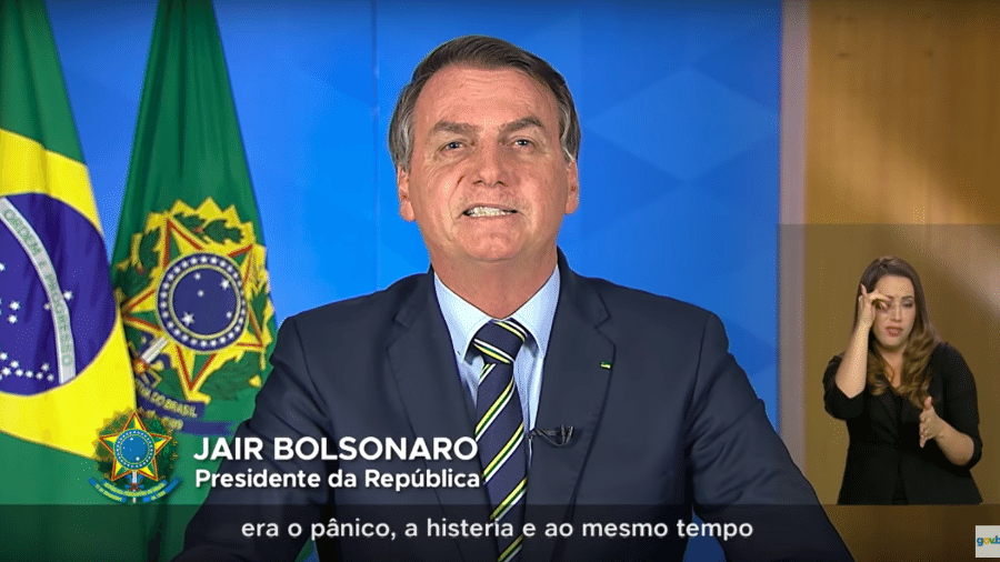 Jair Bolsonaro fala em "histeria" para definir a reação de autoridades frente à pandemia de covid-19 - Reprodução