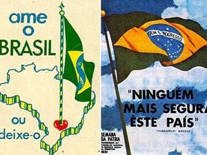 Propagandas do governo militar usavam a bandeira nacional como símbolo máximo da ideia de um país forte - Reprodução