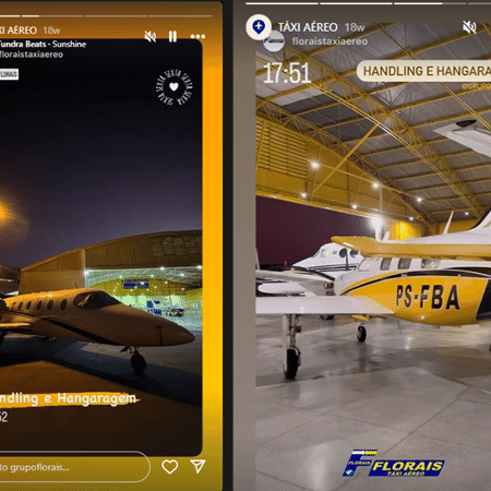 Os aviões comprados pela Florais, empresa de táxi aéreo de Andreson Gonçalves