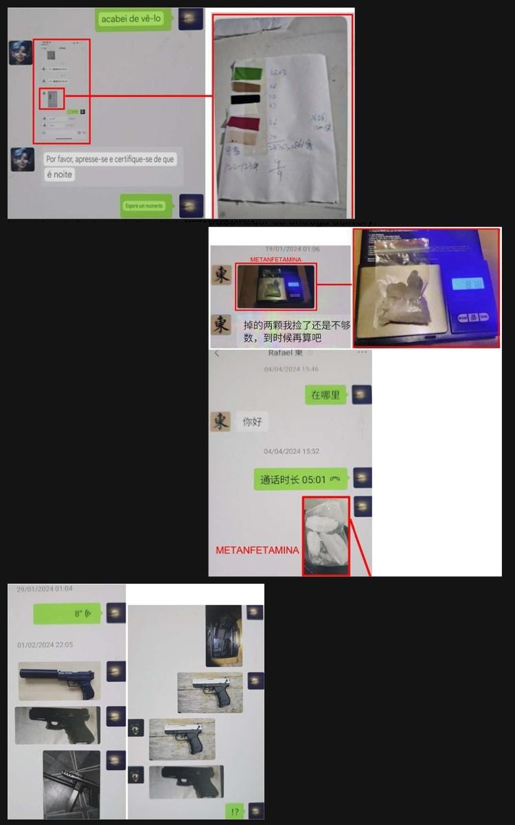No WhatsApp dos traficantes foram encontradas conversas sobre compra e venda de drogas e armas No WhatsApp dos traficantes foram encontradas conversas sobre compra e venda de drogas e armas