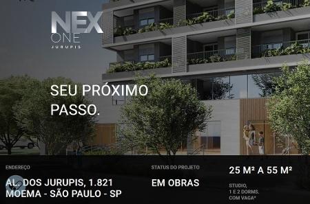55 m2, segundo site oficial do One Jurupis, da incorporadora One 55 m2, segundo site oficial do One Jurupis, da incorporadora One