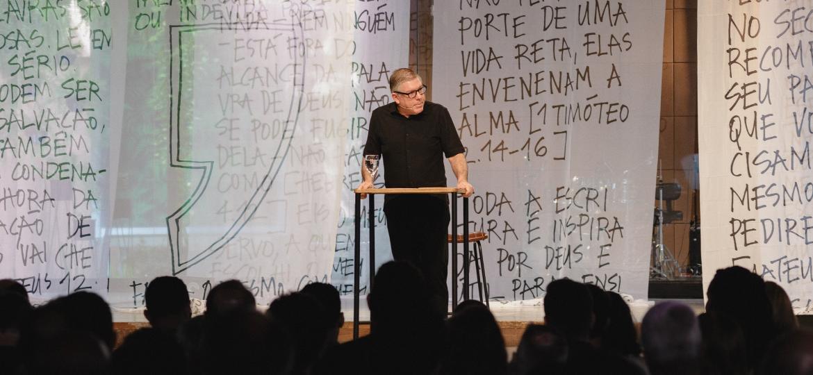 Ed René Kivitz, pastor da Igreja Batista Água Branca, na abertura do congresso Conversas Pastorais, em São Paulo - Arto Cavalcanti/Divulgação