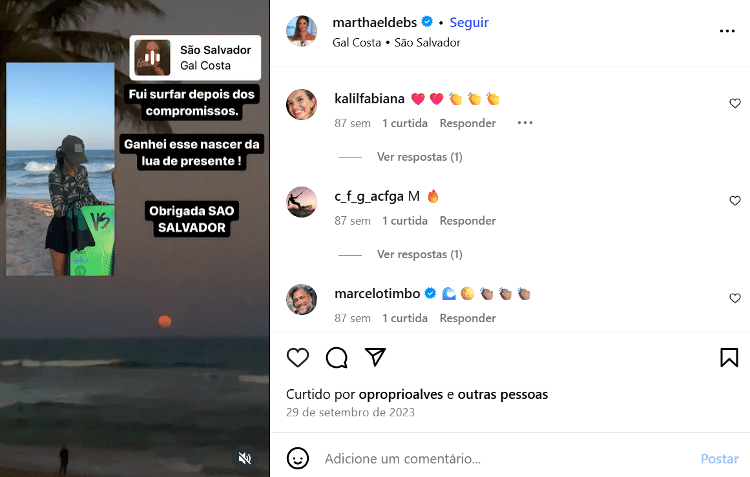 Post de Martha Debs na Bahia em setembro de 2023 Post de Martha Debs na Bahia em setembro de 2023