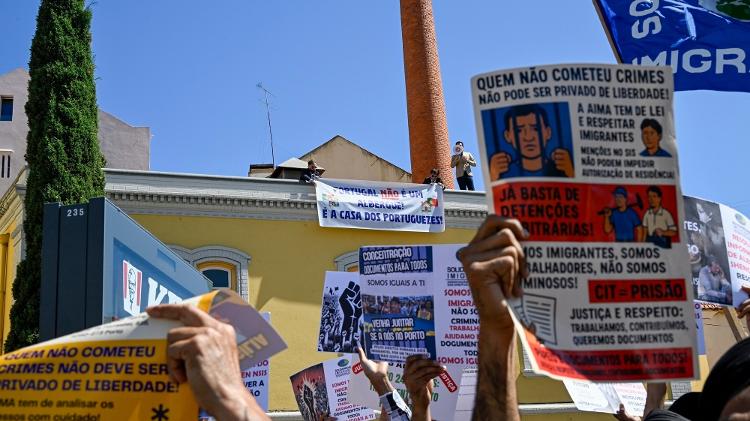 Protesto de imigrantes em Lisboa contra o endurecimento das leis migratórias em Portugal Protesto de imigrantes em Lisboa contra o endurecimento das leis migratórias em Portugal