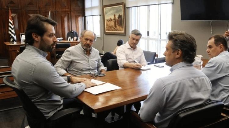 Piai em reunião sobre CAR com Denis Storani e Roberto Maggi, da Ambientale, em 2023