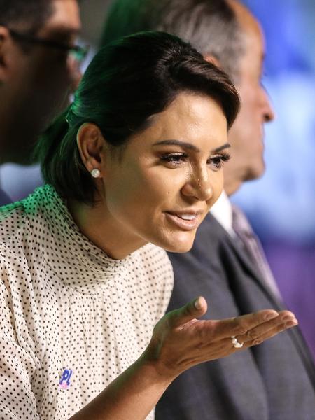 Michelle Bolsonaro durante do evento PL em Brasília