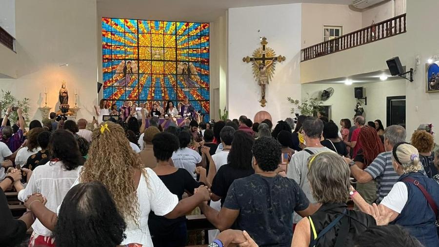 Missa pelos 5 anos da morte de Marielle Franco, na Nossa Senhora do Parto, no centro do Rio - Camille Lichotti/UOL