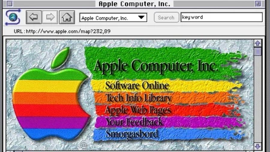 Site da Apple em 1994 - Reprodução