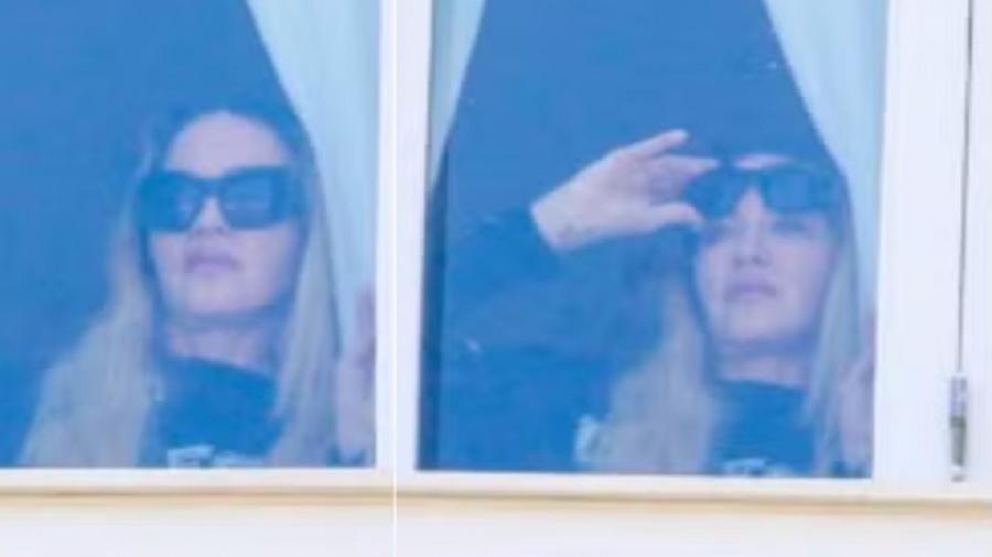 Madonna é clicada na janela do quarto do Copacabana Palace - Júlio César/Agnews