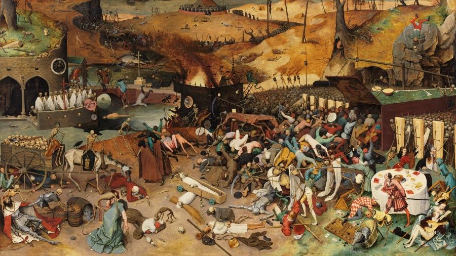 O quadro "Triunfo da Morte" (1563), do holandês Pieter Brueger The Elder é apenas um dos legados de grandes epidemias para a humanidade - Reprodução/ Museu do Prado (Madri)