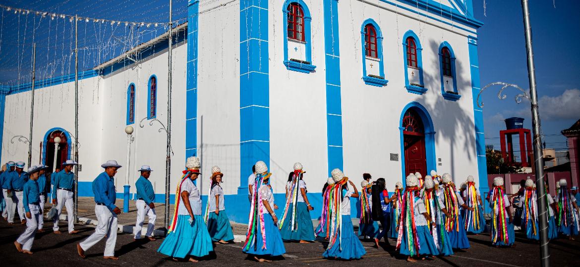 Missa na Igreja de São Benedito, durante a Marujada na cidade de Bragança, no interior do Pará - Fabiana Batista/UOL