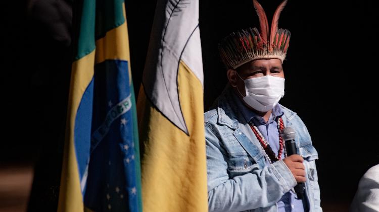 O capitão Gaudêncio Benites, indígena da etnia Guarani Kaiowá, na Reserva de Dourados (MS) - José Medeiros/UOL - José Medeiros/UOL