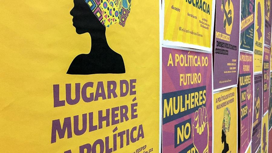 Cartaz de evento fala sobre participação das mulheres na política  - Luiza Pollo/Colaboração para o UOL