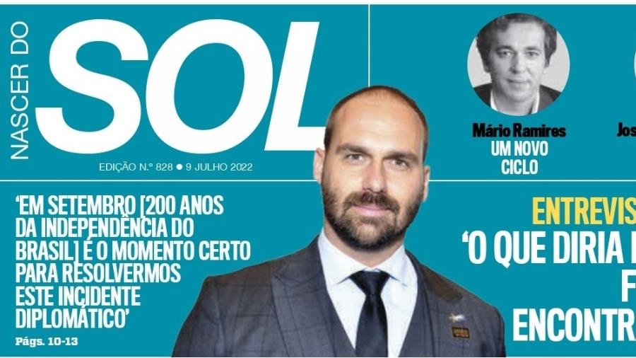 Eduardo Bolsonaro na capa do jornal português Sol - Reprodução