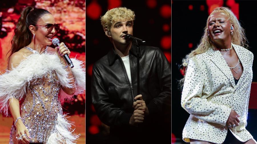 Ivete Sangalo, Jão e Liniker durante apresentação no evento SUPERDOSE, da marca Chilli Beans, no domingo (16), em São Paulo Ivete Sangalo, Jão e Liniker durante apresentação no evento SUPERDOSE, da marca Chilli Beans, no domingo (16), em São Paulo