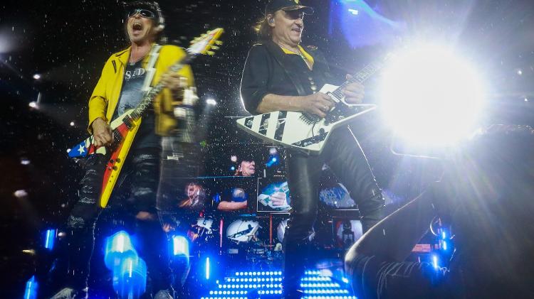 Banda Scorpions se apresenta sob chuva no Festival Monsters of Rock 2025, no Allianz Parque Banda Scorpions se apresenta sob chuva no Festival Monsters of Rock 2025, no Allianz Parque